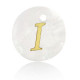 Schelp hanger 15mm letter I Gold-white